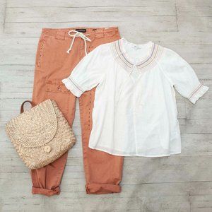 NWT Madewell Rainbow Smocked Peasant Top size S